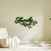 'Family' Moss Letter Wall Art