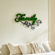 'Family' Moss Letter Wall Art