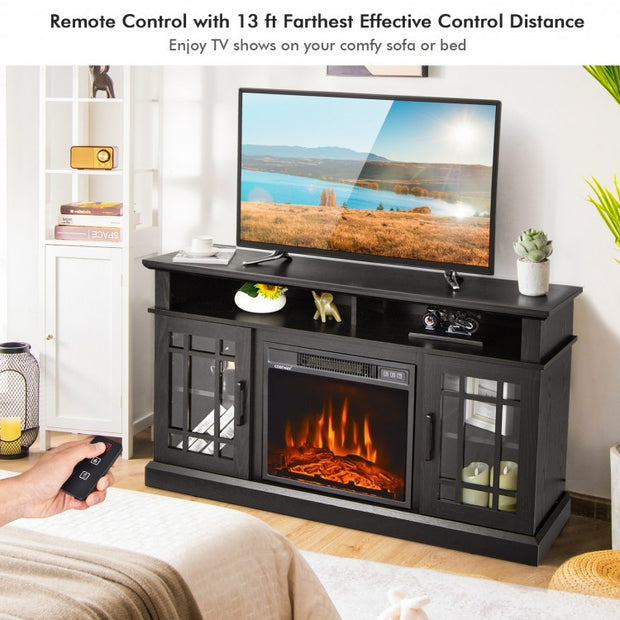 Electric Fireplace TV Stand with Cabinets for TVs Up to 55"