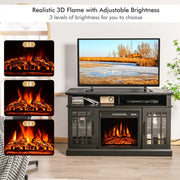 Electric Fireplace TV Stand with Cabinets for TVs Up to 55"