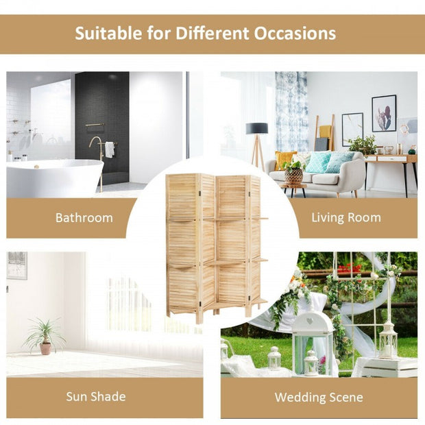 4 Panel Freestanding Foldable Room Divider