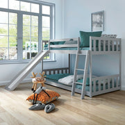 Twin Bunk Bed with Slide - Wooden Frame