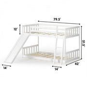 Twin Bunk Bed with Slide - Wooden Frame