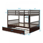 3 in 1 Bunk Bed with Ladder