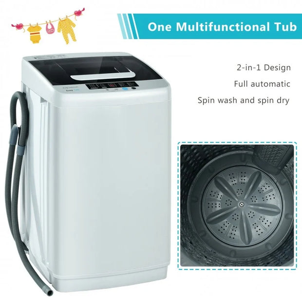 Portable 8.8lb 2-in1 Automatic Laundry & Dryer