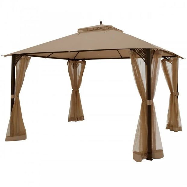 Outdoor Double Top Patio Gazebo with Netting