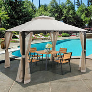 Outdoor Double Top Patio Gazebo with Netting