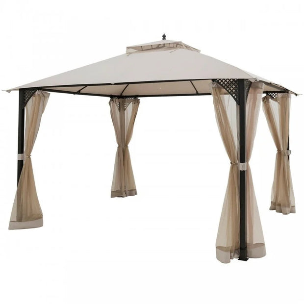 Outdoor Double Top Patio Gazebo with Netting