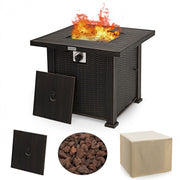 30" Square Fire Pit Table with Table Cover