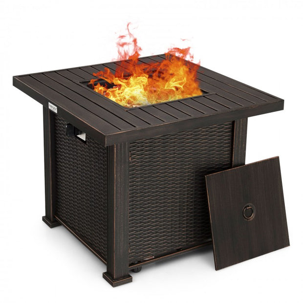 30" Square Fire Pit Table with Table Cover