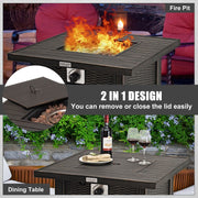 30" Square Fire Pit Table with Table Cover