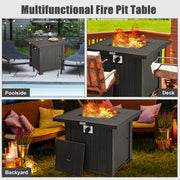 30" Square Fire Pit Table with Table Cover