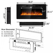 36" Ultra Thin Wall Mounted Electric Fireplace