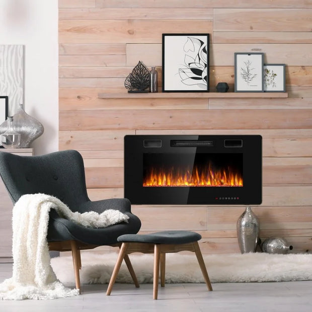 36" Ultra Thin Wall Mounted Electric Fireplace