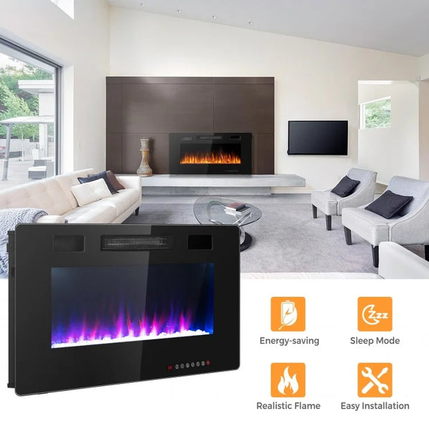 36" Ultra Thin Wall Mounted Electric Fireplace