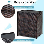 3pc Cushioned Outdoor Wicker Patio Set