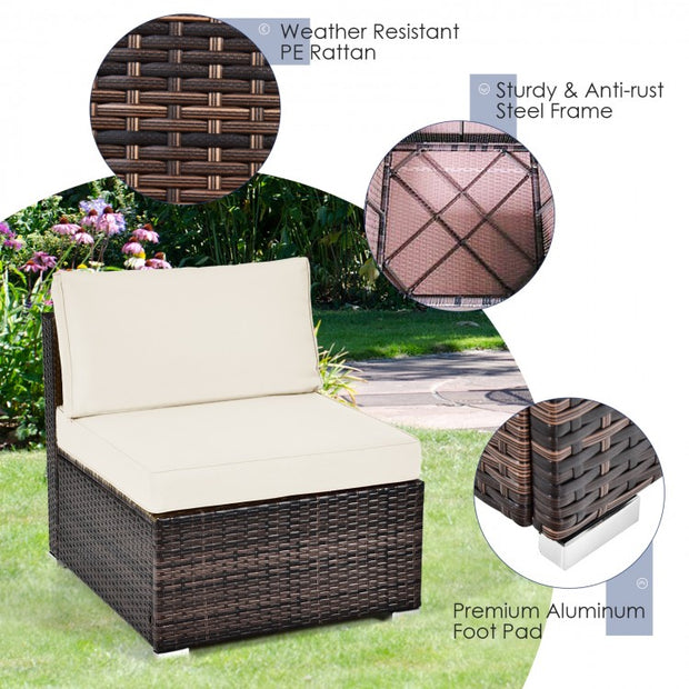 6pc Patio Rattan Furniture Set with Cushions