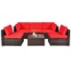 6pc Patio Rattan Furniture Set with Cushions