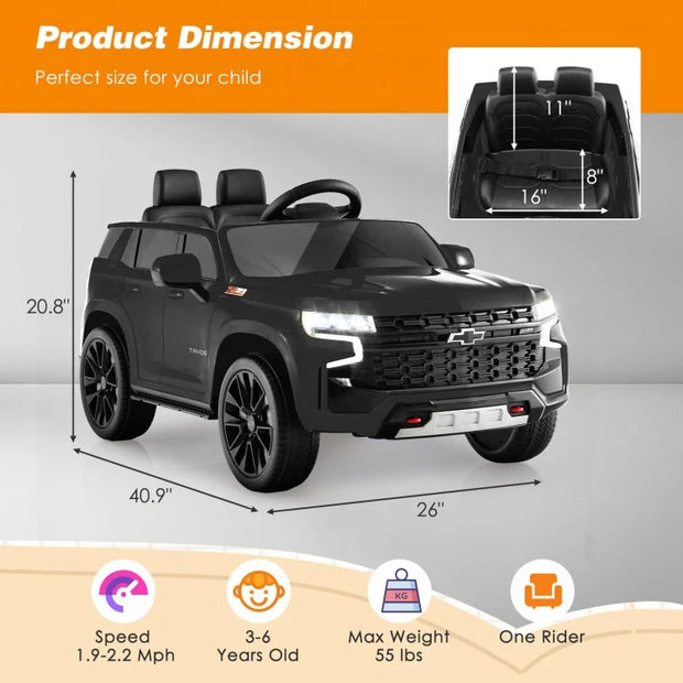 Chevrolet Tahoe SUV 12V Ride-On Car with Remote