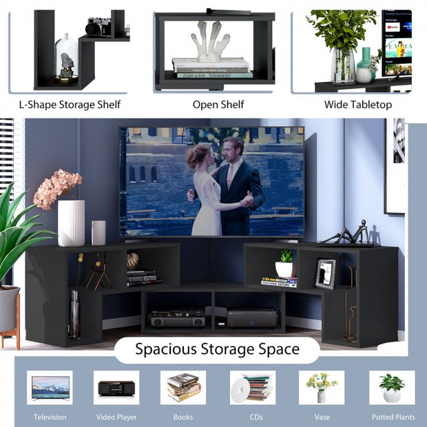 3 Piece Adjustable TV Stand for TVs up to 65" with Shelves