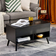 Lift-Top Coffee Table with Hidden Storage and Shelves