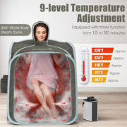 Portable 2-Person Sauna Spa with 3L Steamer