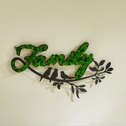 'Family' Moss Letter Wall Art