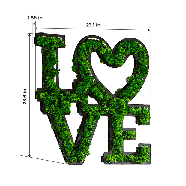 'Love' Moss Letter Wall Art