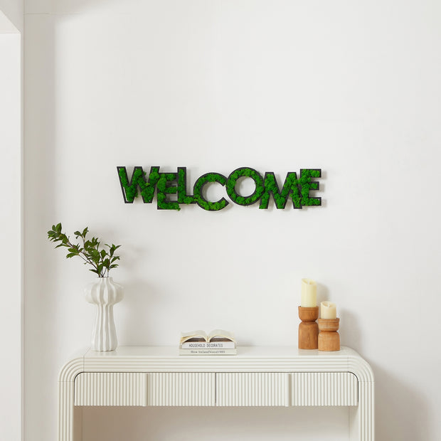 'Welcome' Moss Letter Wall Art