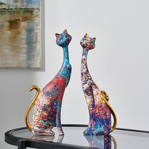 European Inspired Cat Couple Resin Craft