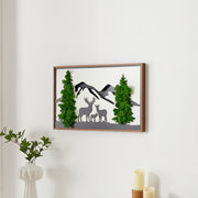 Tranquil Forest Journey Deer Metal & Moss Wall Art