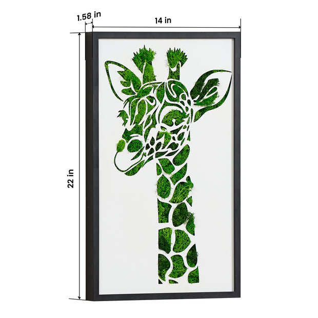 Graceful Giraffe Metal & Moss Art