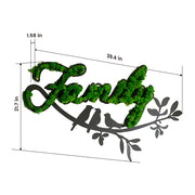 'Family' Moss Letter Wall Art