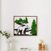 Serene Bear Metal & Moss Wall Art