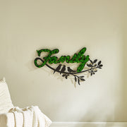 'Family' Moss Letter Wall Art