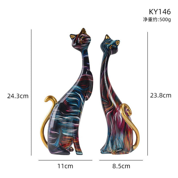 European Inspired Cat Couple Resin Craft