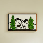 Tranquil Forest Journey Deer Metal & Moss Wall Art