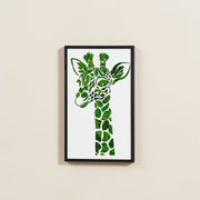 Graceful Giraffe Metal & Moss Art