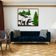 Serene Bear Metal & Moss Wall Art