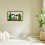 Tranquil Forest Journey Deer Metal & Moss Wall Art