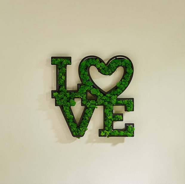 'Love' Moss Letter Wall Art