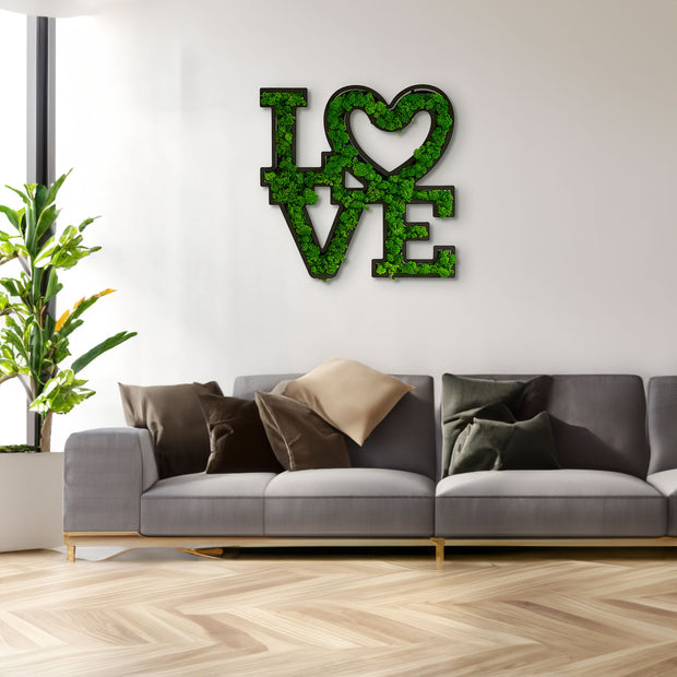 'Love' Moss Letter Wall Art