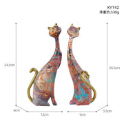 European Inspired Cat Couple Resin Craft