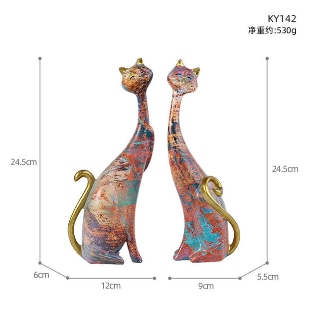 European Inspired Cat Couple Resin Craft