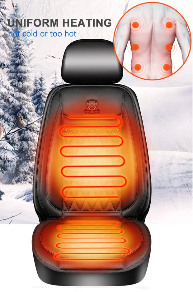 12V Heated Car Seat Cushion Cloth/Flannel Car Seat Heater Winter Warmer Seat Heating Car Accessories Heating Pads Set Universal