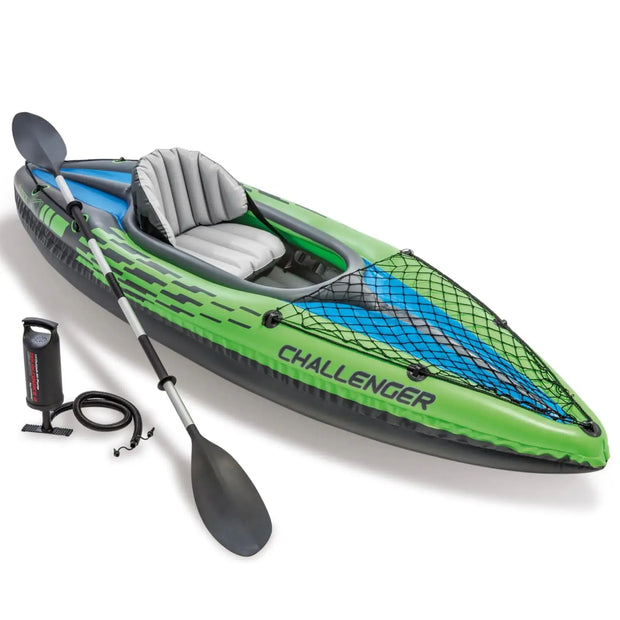 2 Person Inflatable Vinyl Kayak Set | Includes Seat, Paddle Hand Pump Storage Carry Bag for Lakes and Rivers