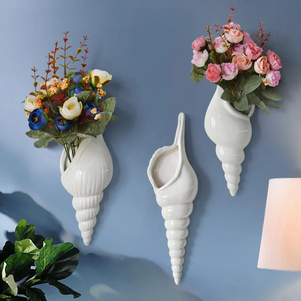 Conch Shell Wall Vase