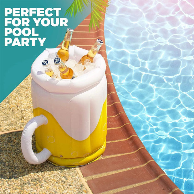 Summer Sea Bucket Cup Holder Inflatable Pool Beach Swimming Play Family Party Float Beer Drink Tray Cooler Table Toy Accessories