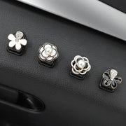 Creative Rhinestone Mini Car Hooks – Floral & Bowtie Styles for Seat Back Storage