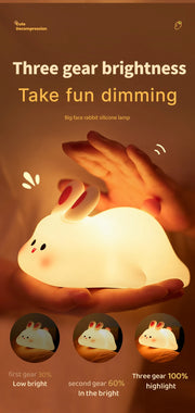 LED Night Lights for Kids - Cute Silicone Animal Lamps